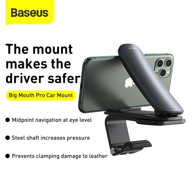 Автомобильный держатель BASEUS Big Mouth Pro, черный, на приборную панель Автомобильный держатель BASEUS Big Mouth Pro, черный, на приборную панель
