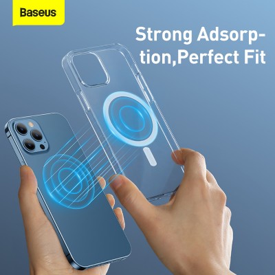Чехол BASEUS Crystal Magnetic для iPhone 12 Pro Max 6.7, прозрачный Чехол BASEUS Crystal Magnetic для iPhone 12 Pro Max 6.7, прозрачный