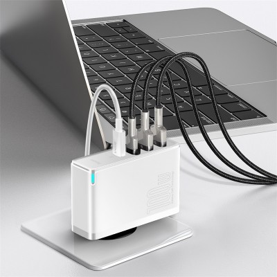 Зарядное устройство BASEUS GaN2 Pro Quick Charger 2*USB+2*USB-C, 5A, 100W, белый Зарядное устройство BASEUS GaN2 Pro Quick Charger 2*USB+2*USB-C, 5A, 100W, белый