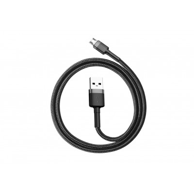 Кабель USB BASEUS Cafule, USB - MicroUSB, 2.4А, 0,5 м, серый+черный Кабель USB BASEUS Cafule, USB - MicroUSB, 2.4А, 0,5 м, серый+черный