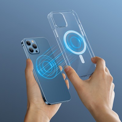 Чехол BASEUS Crystal Magnetic для iPhone 12 Pro Max 6.7, прозрачный Чехол BASEUS Crystal Magnetic для iPhone 12 Pro Max 6.7, прозрачный