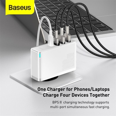 Зарядное устройство BASEUS GaN2 Pro Quick Charger 2*USB+2*USB-C, 5A, 100W, белый Зарядное устройство BASEUS GaN2 Pro Quick Charger 2*USB+2*USB-C, 5A, 100W, белый
