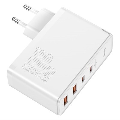 Зарядное устройство BASEUS GaN2 Pro Quick Charger 2*USB+2*USB-C, 5A, 100W, белый Зарядное устройство BASEUS GaN2 Pro Quick Charger 2*USB+2*USB-C, 5A, 100W, белый