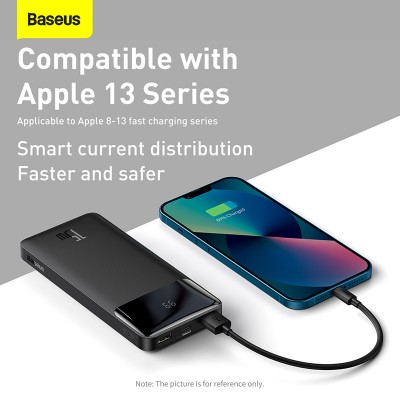 Портативный аккумулятор BASEUS Bipow Digital Display 15W, 3A, 10000 мА⋅ч, черный, с кабелем micro Портативный аккумулятор BASEUS Bipow Digital Display 15W, 3A, 10000 мА⋅ч, черный, с кабелем micro
