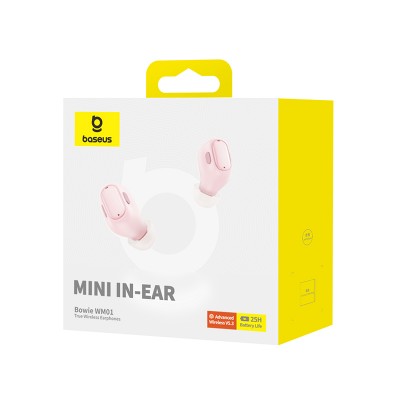 Беспроводные наушники BASEUS Bowie WM01, Bluetooth, розовый Беспроводные наушники BASEUS Bowie WM01, Bluetooth, розовый