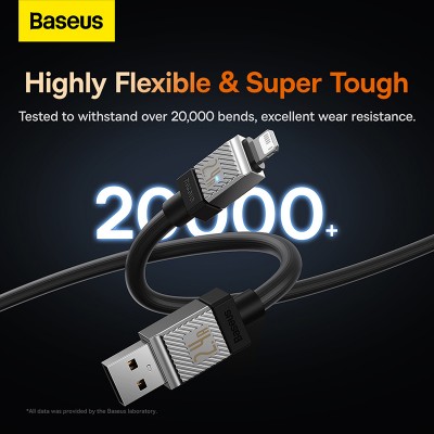 Кабель USB BASEUS CoolPlay Series Fast Charging, USB - Lightning, 2.4А, 1 м, черный Кабель USB BASEUS CoolPlay Series Fast Charging, USB - Lightning, 2.4А, 1 м, черный
