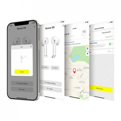 Беспроводные наушники BASEUS Bowie E8, Bluetooth, 40 мАч, белый Беспроводные наушники BASEUS Bowie E8, Bluetooth, 40 мАч, белый