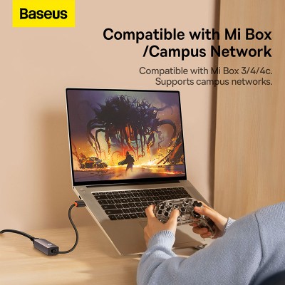 Переходник/Адаптер BASEUS Lite Series Ethernet Adapter (Aluminum Alloy), USB A- RJ45 (100Mbps), серый Переходник/Адаптер BASEUS Lite Series Ethernet Adapter (Aluminum Alloy), USB A- RJ45 (100Mbps), серый