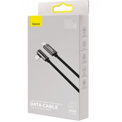 Кабель USB-C BASEUS Legend, Type-C - Type-C, 5A, 100W, 1 м, черный Кабель USB-C BASEUS Legend, Type-C - Type-C, 5A, 100W, 1 м, черный