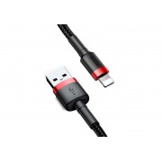 Кабель USB BASEUS Cafule, USB - Lightning, 2.4А, 0,5 м, красный+черный