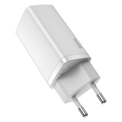 Зарядное устройство BASEUS GaN2 lite USB+USB-C, 3A, 65W, белый Зарядное устройство BASEUS GaN2 lite USB+USB-C, 3A, 65W, белый