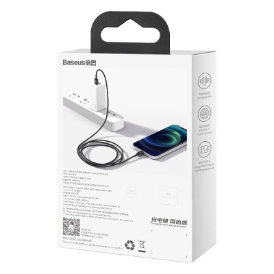 Кабель USB-C BASEUS Superior Series Fast Charging, Type-C - Lightning, 20W, 2 м, черный Кабель USB-C BASEUS Superior Series Fast Charging, Type-C - Lightning, 20W, 2 м, черный