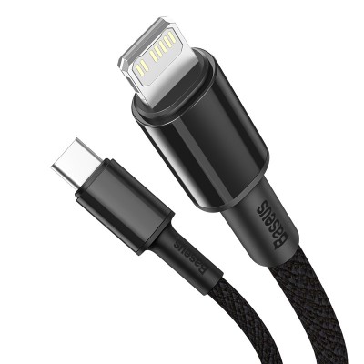 Кабель USB-C BASEUS High Density Braided, Type-C - Lightning, 20W, 2 м, черный Кабель USB-C BASEUS High Density Braided, Type-C - Lightning, 20W, 2 м, черный
