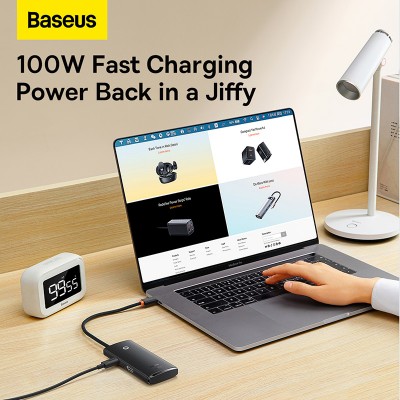 Переходник/Адаптер BASEUS Lite Series 5-Port, Разветвитель, Type-C - 3*USB3.0+HDMI+PD, черный Переходник/Адаптер BASEUS Lite Series 5-Port, Разветвитель, Type-C - 3*USB3.0+HDMI+PD, черный