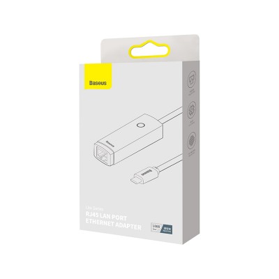 Переходник/Адаптер BASEUS Lite Series Ethernet Adapter (Aluminum Alloy), Type-C - RJ45 (1000Mbps), серый Переходник/Адаптер BASEUS Lite Series Ethernet Adapter (Aluminum Alloy), Type-C - RJ45 (1000Mbps), серый