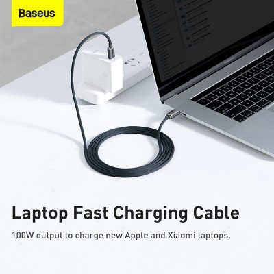 Кабель USB-C BASEUS Crystal Shine Series Fast Charging, Type-C - Type-C, 5A, 100W, 2 м, черный Кабель USB-C BASEUS Crystal Shine Series Fast Charging, Type-C - Type-C, 5A, 100W, 2 м, черный
