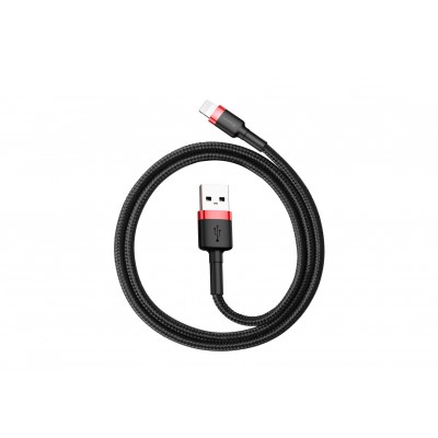Кабель USB BASEUS Cafule, USB - Lightning, 2.4А, 0,5 м, красный+черный Кабель USB BASEUS Cafule, USB - Lightning, 2.4А, 0,5 м, красный+черный