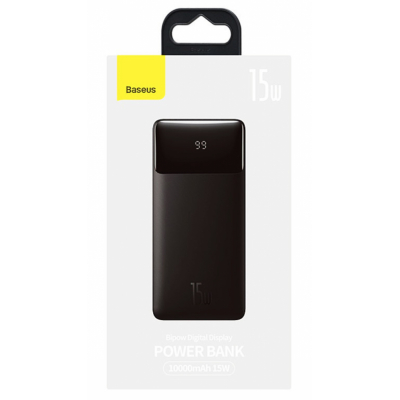 Портативный аккумулятор BASEUS Bipow Digital Display 15W, 3A, 10000 мА⋅ч, черный Портативный аккумулятор BASEUS Bipow Digital Display 15W, 3A, 10000 мА⋅ч, черный