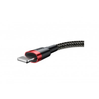 Кабель USB BASEUS Cafule, USB - Lightning, 2.4А, 0,5 м, красный+черный Кабель USB BASEUS Cafule, USB - Lightning, 2.4А, 0,5 м, красный+черный