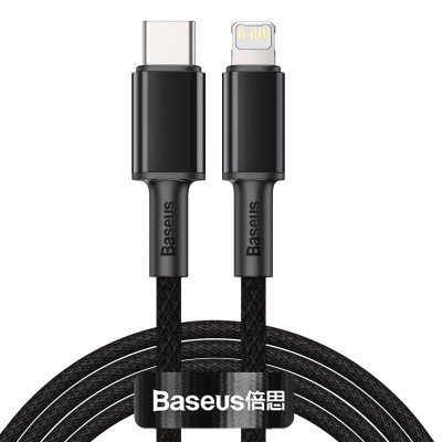 Кабель USB-C BASEUS High Density Braided, Type-C - Lightning, 20W, 2 м, черный Кабель USB-C BASEUS High Density Braided, Type-C - Lightning, 20W, 2 м, черный