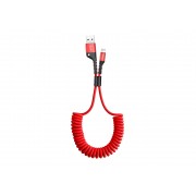 Кабель USB BASEUS Fish eye Spring, USB - Type-C, 2А, 1 м, красный, пружинный