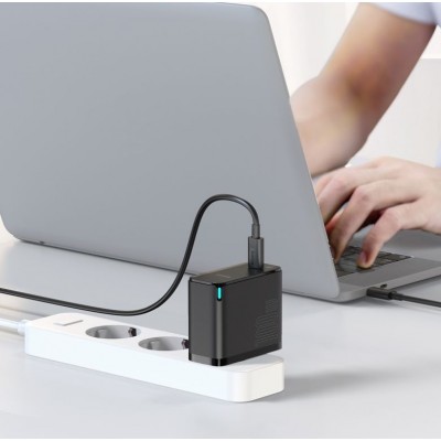 Зарядное устройство BASEUS GaN2 Fast Charger USB-C + Кабель Type-C-Type-C, 3A, 100W, черный Зарядное устройство BASEUS GaN2 Fast Charger USB-C + Кабель Type-C-Type-C, 3A, 100W, черный