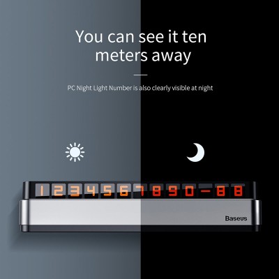 Парковочный номер BASEUS ACNUM-B0G Moonlight Box, серый Парковочный номер BASEUS ACNUM-B0G Moonlight Box, серый