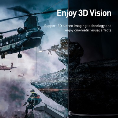 Кабель HDMI BASEUS Enjoyment Series, 4KHD - 4KHD, 1 м, черный Кабель HDMI BASEUS Enjoyment Series, 4KHD - 4KHD, 1 м, черный