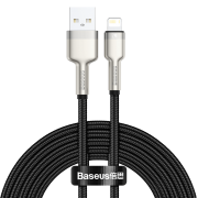 Кабель USB BASEUS Cafule Series Metal, USB - Lightning, 2.4А, 2 м, черный
