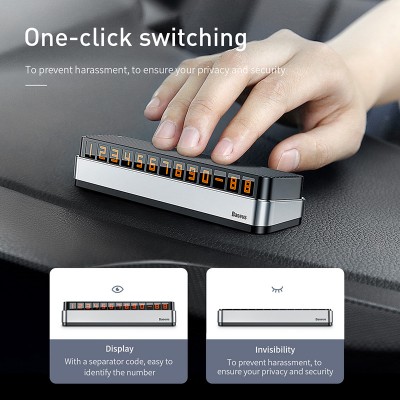 Парковочный номер BASEUS ACNUM-B0G Moonlight Box, серый Парковочный номер BASEUS ACNUM-B0G Moonlight Box, серый