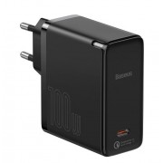 Зарядное устройство BASEUS GaN2 Fast Charger USB-C + Кабель Type-C-Type-C, 3A, 100W, черный