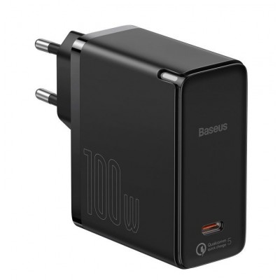Зарядное устройство BASEUS GaN2 Fast Charger USB-C + Кабель Type-C-Type-C, 3A, 100W, черный Зарядное устройство BASEUS GaN2 Fast Charger USB-C + Кабель Type-C-Type-C, 3A, 100W, черный