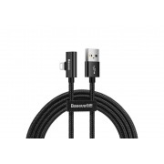 Кабель USB BASEUS Entertaining, USB - Lightning + Lightning, 2А, 1 м, черный