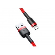 Кабель USB BASEUS Cafule, USB - Lightning, 2.4А, 1 м, красный+красный