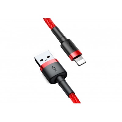 Кабель USB BASEUS Cafule, USB - Lightning, 2.4А, 1 м, красный+красный Кабель USB BASEUS Cafule, USB - Lightning, 2.4А, 1 м, красный+красный