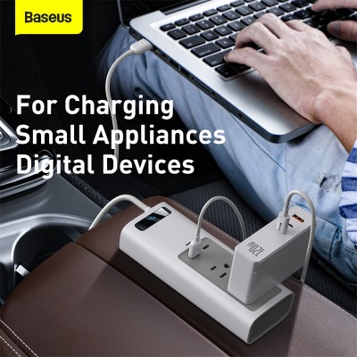 Автомобильный инвертор BASEUS In-car Inverter US/JP, белый, 150W Автомобильный инвертор BASEUS In-car Inverter US/JP, белый, 150W