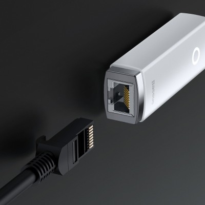Переходник/Адаптер BASEUS Lite Series Ethernet Adapter, Type-C - RJ45 (1000Mbps), белый Переходник/Адаптер BASEUS Lite Series Ethernet Adapter, Type-C - RJ45 (1000Mbps), белый