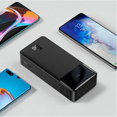 Портативный аккумулятор BASEUS Bipow Digital Display 15W, 3A, 30000 мА⋅ч, черный Портативный аккумулятор BASEUS Bipow Digital Display 15W, 3A, 30000 мА⋅ч, черный