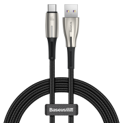 Кабель USB BASEUS Water Drop-shaped Lamp SuperCharge, USB - Type-C, 6A, 1 м, черный