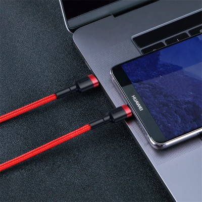 Кабель USB-C BASEUS Cafule, Type-C - Type-C, 3A, 2 м, красный Кабель USB-C BASEUS Cafule, Type-C - Type-C, 3A, 2 м, красный