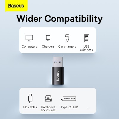 Переходник/Адаптер BASEUS Ingenuity Series Mini OTG, USB-A 3.1- Type-C, черный Переходник/Адаптер BASEUS Ingenuity Series Mini OTG, USB-A 3.1- Type-C, черный