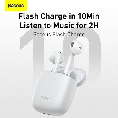 Беспроводные наушники BASEUS W04 Pro, Bluetooth, 37 мАч, белый Беспроводные наушники BASEUS W04 Pro, Bluetooth, 37 мАч, белый