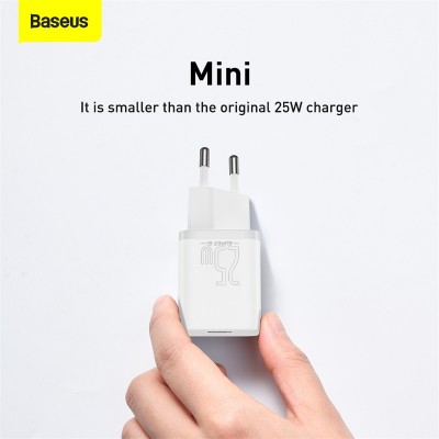 Зарядное устройство BASEUS Super Si USB-C, 3A, 25W, белый Зарядное устройство BASEUS Super Si USB-C, 3A, 25W, белый
