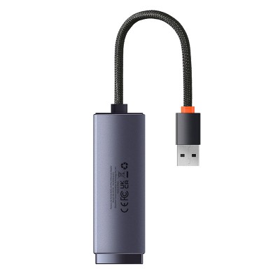 Переходник/Адаптер BASEUS Lite Series Ethernet Adapter (Aluminum Alloy), USB A- RJ45 (100Mbps), серый Переходник/Адаптер BASEUS Lite Series Ethernet Adapter (Aluminum Alloy), USB A- RJ45 (100Mbps), серый