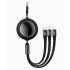 Кабель USB BASEUS Bright Mirror One-for-three, USB - MicroUSB+Type-C+Lightning, 66W, 1,2м, черный Кабель USB BASEUS Bright Mirror One-for-three, USB - MicroUSB+Type-C+Lightning, 66W, 1,2м, черный