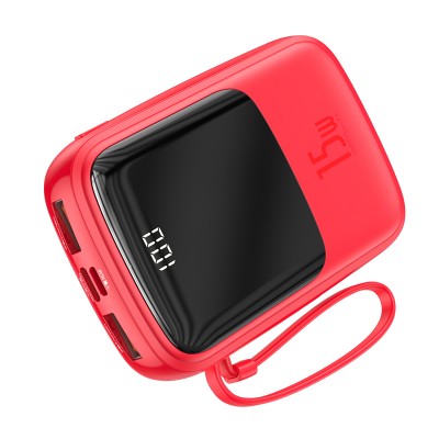 Портативный аккумулятор BASEUS Qpow, 3A, 10000 мА⋅ч, красный, с кабелем Type-C Портативный аккумулятор BASEUS Qpow, 3A, 10000 мА⋅ч, красный, с кабелем Type-C