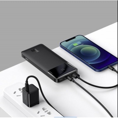 Портативный аккумулятор BASEUS Bipow Digital Display 15W, 3A, 10000 мА⋅ч, черный Портативный аккумулятор BASEUS Bipow Digital Display 15W, 3A, 10000 мА⋅ч, черный