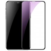Защитное стекло BASEUS SGAPIPH65-HE01 для iPhone XS Max/11 Pro Max, 0.2mm, прозрачный+черная рамка, Anti-blue