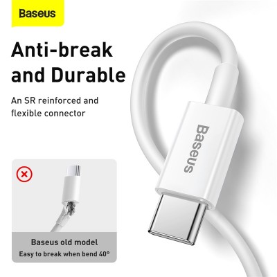 Кабель USB-C BASEUS Superior Series Fast Charging, Type-C - Lightning, 20W, 25 см, белый Кабель USB-C BASEUS Superior Series Fast Charging, Type-C - Lightning, 20W, 25 см, белый