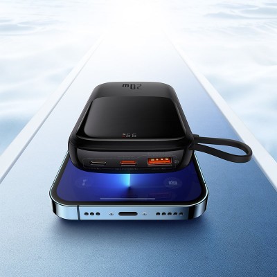 Портативный аккумулятор BASEUS Qpow Pro Digital Display Fast Charge 20W iP Edition, 3A, 10000 мА⋅ч, черный, с кабелем Ty Портативный аккумулятор BASEUS Qpow Pro Digital Display Fast Charge 20W iP Edition, 3A, 10000 мА⋅ч, черный, с кабелем Ty